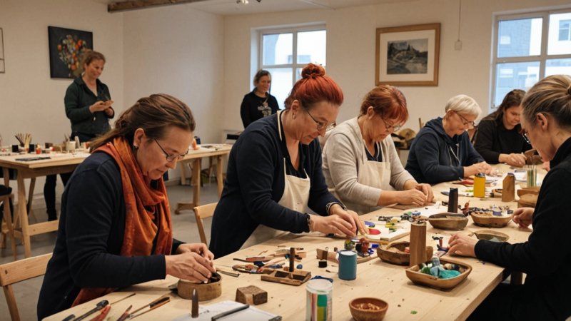 kunstnerisk workshop, lokale kunstnere, samfunnspåvirkning, bærekraftige praksiser, Sandnes, Norge, kreativitet, kulturell betydning