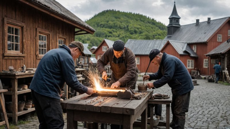 Røros, metallarbeid, lokale håndverkere, bærekraftige praksiser, norsk håndverk, kulturarv
