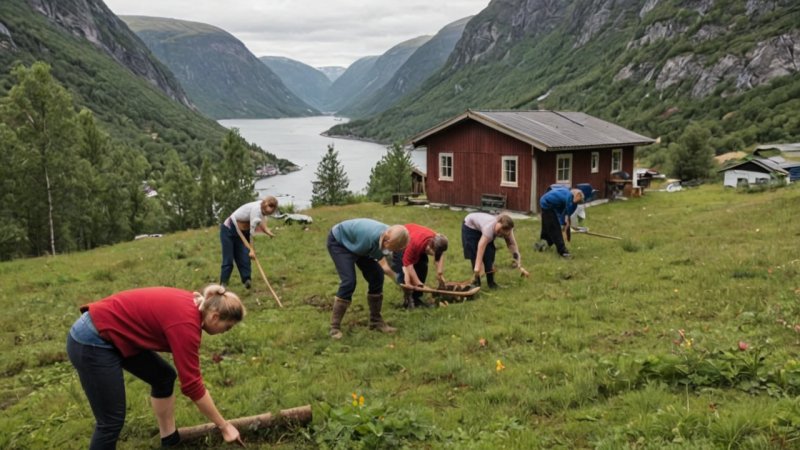 fellesskapsprosjekter, lokal infrastruktur, bærekraftige praksiser, Norge, lokalt engasjement