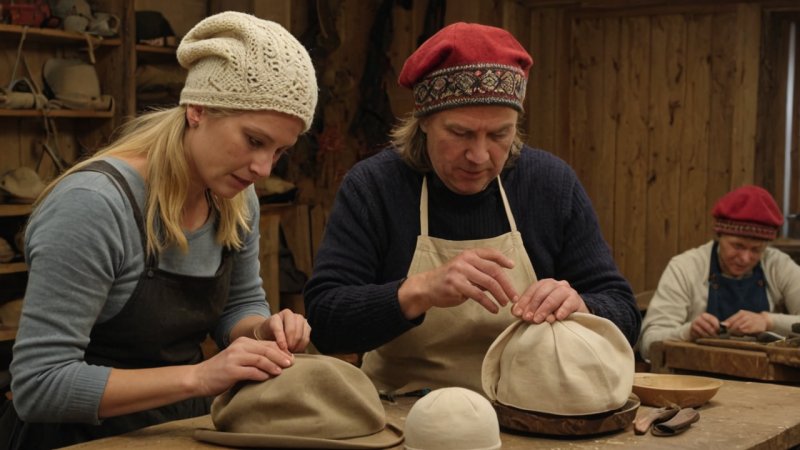 norske håndlagde hatter, tradisjonelt håndverk, lokale kunstnere, bærekraftig produksjon, kulturarv