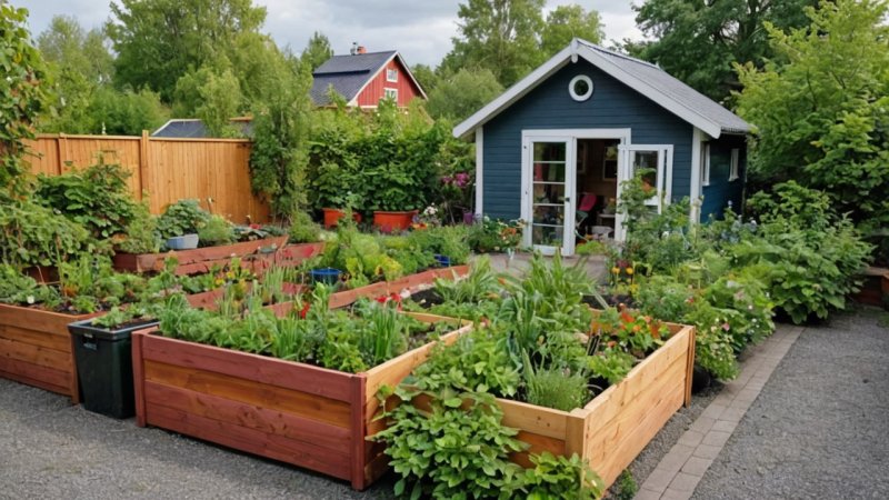 bærekraftige hagepraksiser, økologisk hagebruk, kompostering, biodiversitet, permakultur, lokale bedrifter, samfunnsstøtte