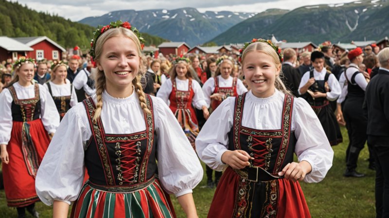 norske festivaler, kulturfeiring, lokale tradisjoner, fellesskapsarrangementer, tradisjonelle kostymer